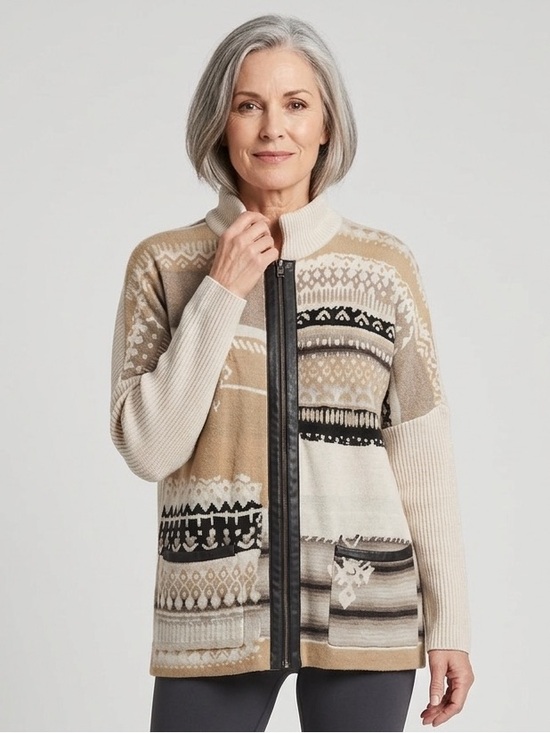 Chacok Jackets & Blazers - Chacok Meribel Zip Cardigan Sweater Women’s Size 1 Wool Blend Made in France